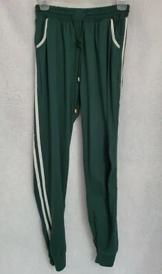 Indero Womens Jogger Pants Size S M Small Medium Green White Striped - Image 1 of 4