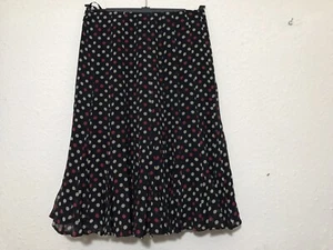 Linea Silk Skirt Black with Red and White Polka dot flared/flounced size 8 Party - Picture 1 of 12