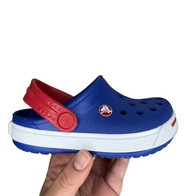 Сандалии-сабо Crocs Baby для младенцев мальчиков размер 4-5 синие удобные для воды легкие - Изображение 1 из 4