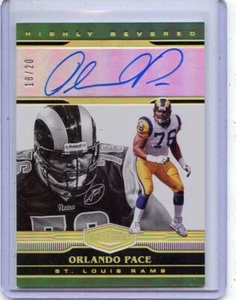 2020 PLATES & PATCHES #HR-OP ORLANDO PACE AUTOGRAPH "GREEN" SP #18/20, RAMS, HOF - Picture 1 of 1