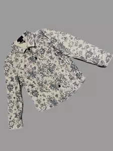 FDJ French Dressing donna denim blu/bianco floreale giacca jeans tasche TG S - Foto 1 di 5