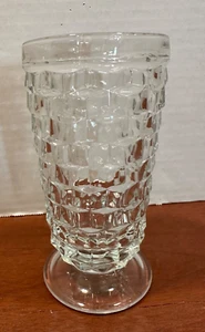 MCM VTG Clear Fostoria American Footed 6” Ice Tea Glass Cubist Cube - Picture 1 of 3