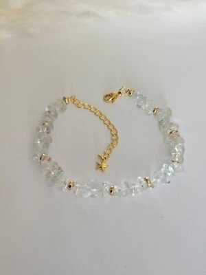 Edel Topas + Hämatit Perlenarmband, 18K vergoldeten Karabiner Verschluss - Bild 1 von 4