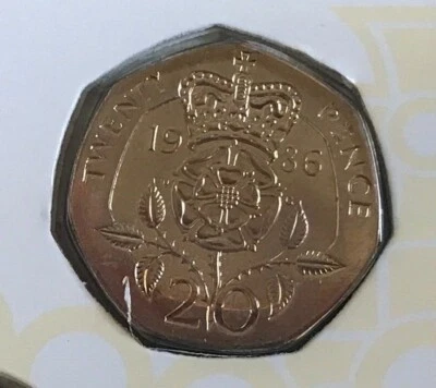 Simply Coins~ 1986 TWENTY 20 PENCE COIN BRILLIANT UNCIRCULATED BU - Image 1 of 3