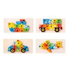 Puzzle d'apprentissage pour enfants jouet en bois coloré avec thème de transport