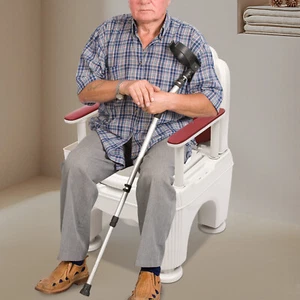 Erwachsene Senioren Toilettenstuhl Tragbar Mobil Toilettenstuhl Höhenverstellbar Badesitz - Bild 1 von 18