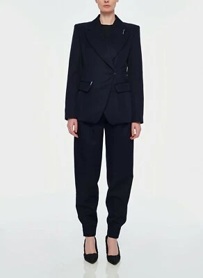 Blazer de sarga Tibi Techy 4 Abyss azul marino nuevo con etiquetas $798  Foto 1 de 3