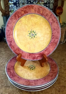 Furio MESA Set of 4 Salad / Dessert Plates GEOMETRIC Southwestern FAST SHIP - Picture 1 of 8