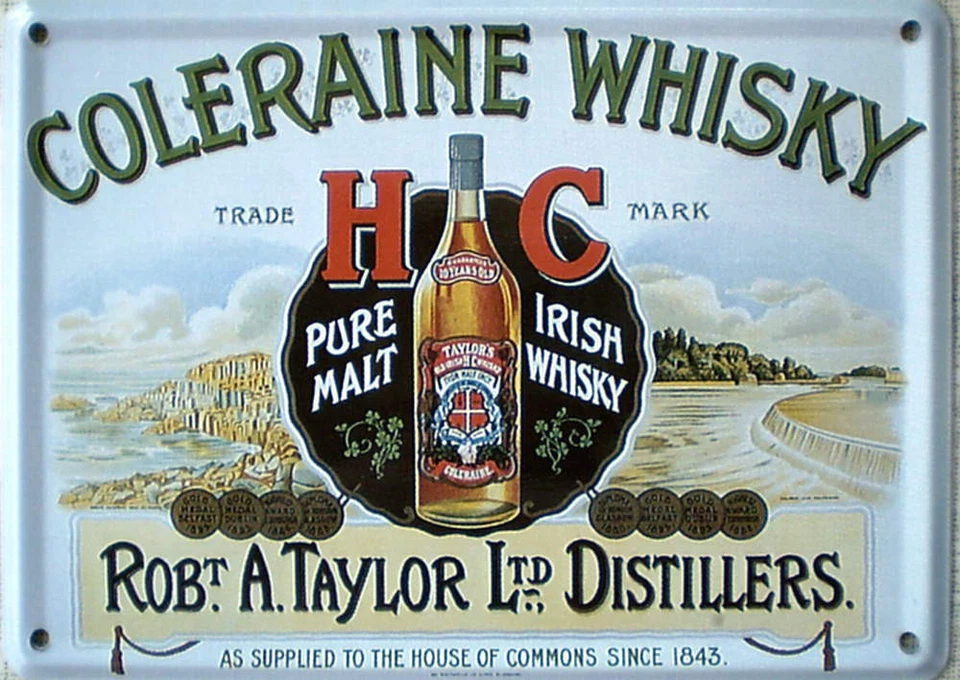 Mini-Blechschild Coleraine Whisky, 11 x 8 cm - Bild 1 von 1