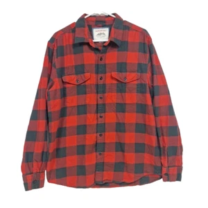 American Eagle Men's Large Flannel Chore Shirt Red & Black Buffalo Check Plaid - Picture 1 of 10