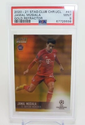 2020 Topps Chrome Gold Refractor /50 RC Jamal Musiala PSA Rookie Bayern Germany - Image 1 of 4