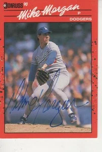Donruss #132 1990 firmado por Mike Morgan - Los Angeles Dodgers - Imagen 1 de 1