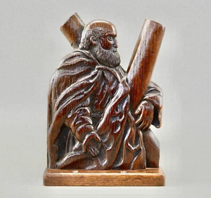 Antique hand carved oak saint English circa.1870 - Picture 1 of 8