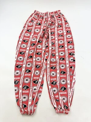 Wisconsin Badgers Pants Mens Medium Pajama Joggers All Over Print Vintage USA - Image 1 of 4