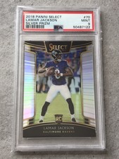 2018 Panini Select Silver Prizm #70 Lamar Jackson Ravens RC Rookie PSA 9 MINT
