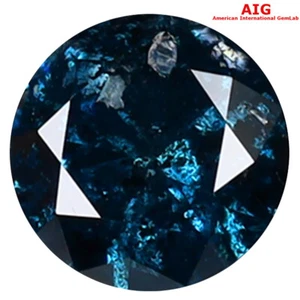 0.94 ct AIG CERTIFIED FIVE-STAR ROUND (6 X 6 MM) GENUINE VIVID BLUE DIAMOND - Picture 1 of 4