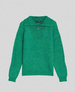 M&S COLLECTION GREEN RECYCLED BLEND RIBBED JUMPER WITH WOOL