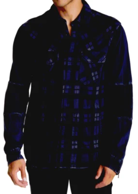 Rogue Contrast Plaid Denim Long Sleeve Regular Fit Shirt NWT $285 - Image 1 of 4