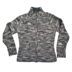 Vintage Y2K Eddie Bauer Full Zip Cardigan Sweater Wool Blend Green Women's M - Picture 1 of 9