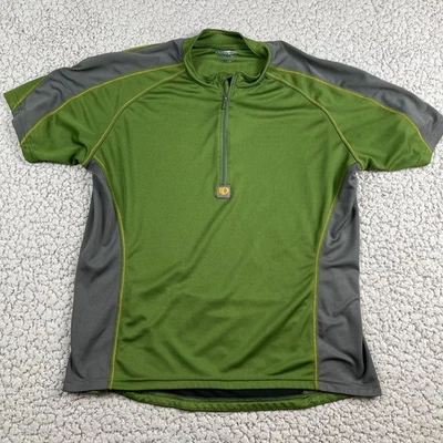 Pearl Izumi Cycling Jersey Adult Large Green Gray Short Sleeve 1/2 Zip Poly - Image 1 of 4