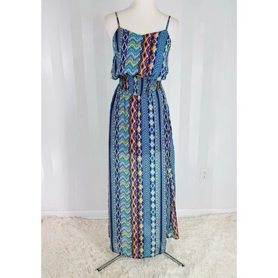 Maxi vestido transparente sin mangas multicolor para mujer FIRE talla S Foto 1 de 4