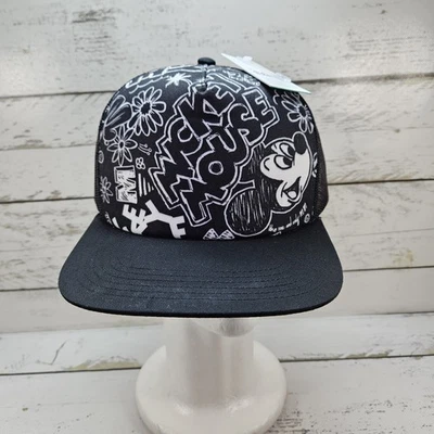 Neff Disney Mickey Mouse Snapback Trucker Sombrero Negro Gorra Ajustable Malla Espalda Nuevo con Etiquetas Foto 1 de 4