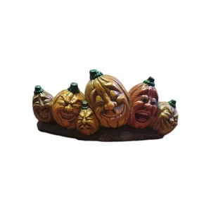 Halloween Decor Pumpkin Faces Ceramic Figure Funny Laughing Anthropomorphic - Picture 1 of 6