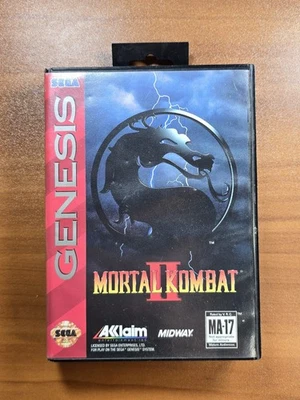 Mortal Kombat II 2 (Sega Genesis, 1994) Authentic No Manual Tested Working - Image 1 of 4