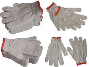 48 Pairs Pack X White Red Work Poly/Cotton General Purpose Elastic Yarn Gloves - Bild 1 von 10