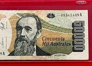 ARGENTINA NOTE 50000 AUSTRALES (1990) SUFFIX A - P 335 - CIRCULATED - Picture 1 of 3