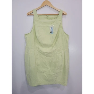 Maeve Anthropologie Plus Size 2X Green Linen Blend Pinafore Dress New With Tags - Image 1 of 4