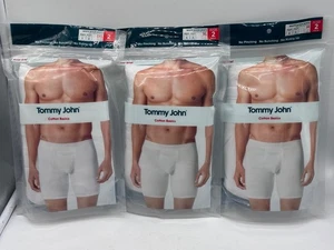 NUEVO PAQUETE DE 2 CALZONCILLOS BOXER BÁSICOS DE ALGODÓN PARA HOMBRE TOMMY JOHN 9" ENTREPIERNA M-XL-XXL BLANCO - Imagen 1 de 13