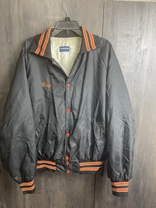 Vintage Holloway Satin Bomberjacke RAECO Environmental Erwachsene XL schwarz - Bild 1 von 8