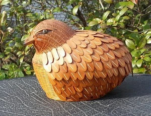 Vintage Bird Basket Hand Painted Hidden Storage - Picture 1 of 7