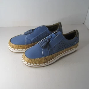 Loafers Slip On Casual Dress Shoes Breathable With Tassels Womens Size 41 Blue - Picture 1 of 11