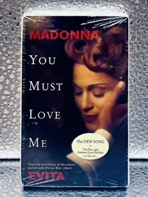 MADONNA YOU MUST LOVE ME CASSETTE SINGLE TAPE SEALED w/HYPE STICKER US 1996 - Image 1 of 2