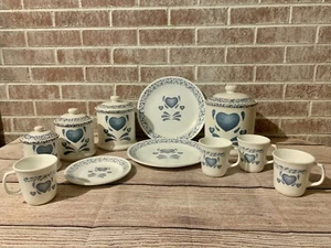 Blue Hearts Dinnerware Kitchenware | Corelle | Jay Products | 1980's - Picture 1 of 28