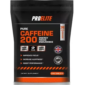 240 x Caffeine Tablets 200mg 100% Pure Pharmaceutical Grade Plus Energy Pills - Picture 1 of 14