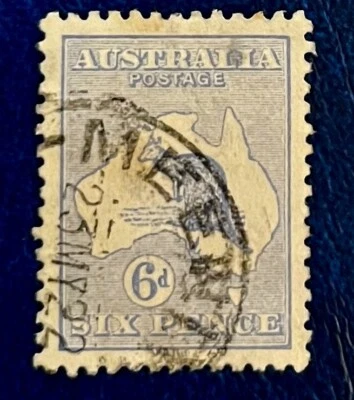 Australia 48 1915-1924 canguro y sello de mapa usado Foto 1 de 2