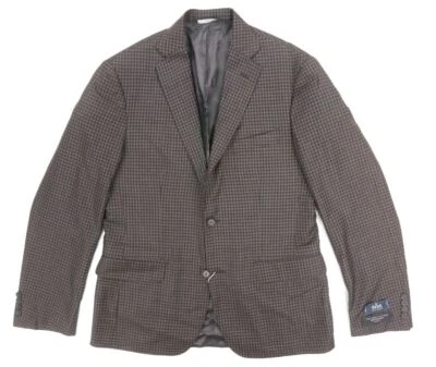NOVA JAQUETA BLAZER LÃ SUPER 130'S XADREZ TONAL MARROM ACASTANHADO BLOOMINGDALES US$ 495 - Imagem 1 de 4