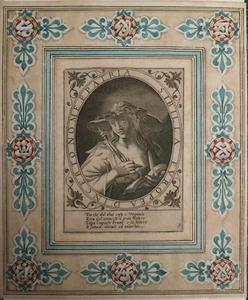 Etching Gravure Acquaforte Bulino SIBILLA EUROPEA 1600 DROESHOUT Martin - Picture 1 of 2