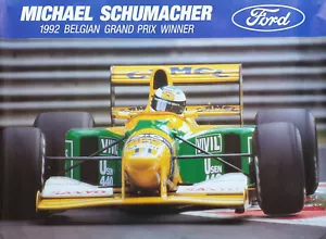 Michael Schumacher 1992 Benetton Ford Formula 1 F1 Belgian Grand Prix Poster - Picture 1 of 1