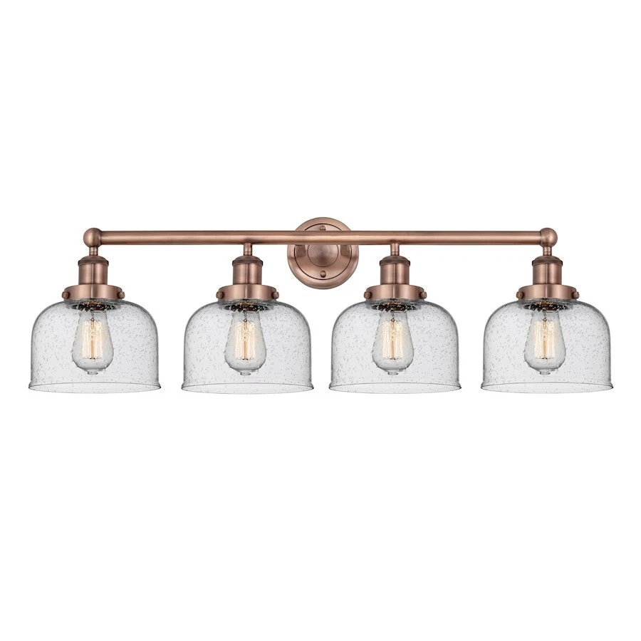 Luz de tocador de baño Innovations Large Bell 4Lt 34", cobre/seedy - 616-4W-AC-G74 Foto 1 de 1