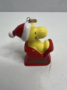 VTG Snoopy Peanuts WOODSTOCK Noel Christmas ORNAMENT Red Sled Made in Japan 1981 - Picture 1 of 6