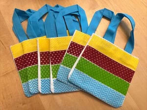 6 Party Geschenktüten Gastgeschenke rot, gelb, grün, türkis blau neu - Bild 1 von 3