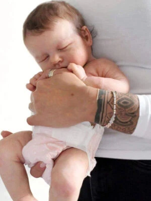 19in Soft Full Silicone Body Baby Sleeping Newborn Lifelike Reborn Doll Gifts - Image 1 of 4