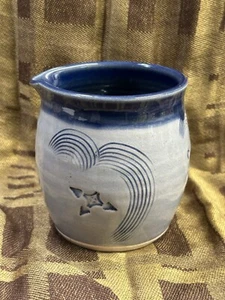Studio Art Pottery Stoneware Creamer Signed Blue 4” - Picture 1 of 3