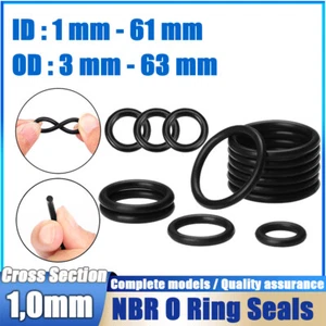Watch Case Back Rubber O Ring Round Gasket  ID 1mm - 61mm (1mm Cross Section)  - Picture 1 of 93