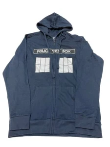 Ripple Junction Men's Navy Doctor Who Zip Hoodie Size Small NWT - Afbeelding 1 van 2