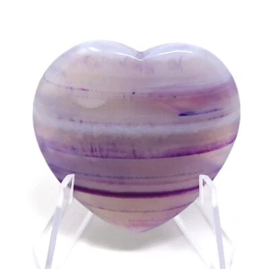 Light Purple Agate Stone Heart #771-40mm or 1.5in Valentines Day  Love Gemstone - Picture 1 of 6